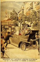 Die Ermordung von Erzherzog Franz Ferdinand von Österreich und seiner Frau, Herzogin Sophia, durch Gavrilo Princip