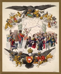 Karikatur des Wiener Kongresses, 1815