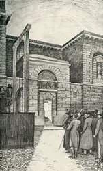 Die Schuldnertür, Newgate-Gefängnis, London, 1821, 1938