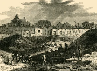 Die Staubhaufen, Somers Town, 1836, um 1876