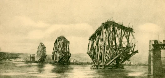 Die Forth Bridge im Bau, ca. 1930