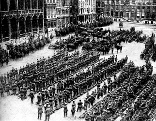 Die deutsche Armee in Brüssel, Erster Weltkrieg, 1914