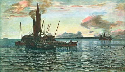 Der Heringmarkt auf dem Loch Fyne, Argyll, 1884, ca. 1902