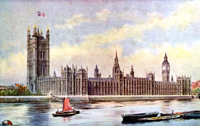 Die Houses of Parliament vom Lambeth Palace, Westminster, London, ca. 1905