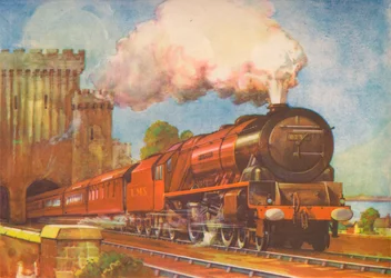 Der irische Postzug, L.M.S., überquert die Conway-Brücke