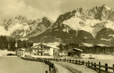 Die Kaisergebirge, Oberndorf, Tirol, Österreich, ca. 1935