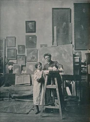 Der verstorbene Eugène Carrière in seinem Atelier, ca. 1870-1890, 1906