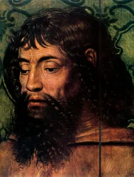 Die Legende der Heiligen Lucia, Jungfrau und Kind mit Heiligen (Detail), 15. Jahrhundert