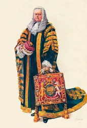Der Lordkanzler in seinem Krönungsornat, 1937