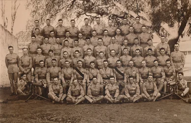 Das Maschinengewehrzug des Ersten Bataillons, The Queens Own Royal West Kent Regiment. Poona, Indien