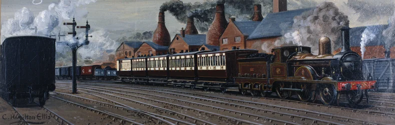 Der Manchester Express in der Nähe von Stoke-on-Trent