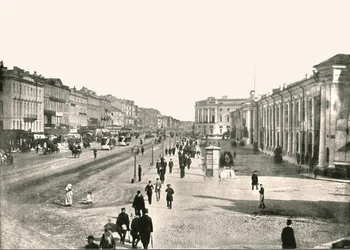 Der Newski-Prospekt, St. Petersburg, Russland, 1895