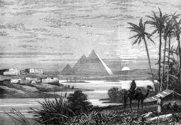 Der Nil und die Pyramiden von der Boulak-Straße, 1874
