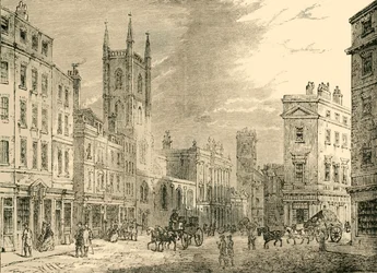 Die alte Bank von England, Blick vom Mansion House, 1890