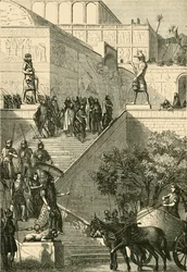 Der Palast von Kouyunjik, restauriert. Nach Layard, 1890