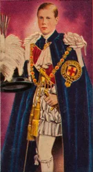 Der Prinz von Wales bei seiner Investitur als Ritter des Hosenbandordens, 1911