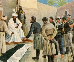 Die preußische Flagge vor dem Sultan von Marokko, 1780, 1936