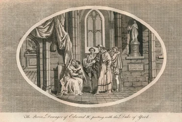 Die Königinwitwe von Edward IV. trennt sich von ihrem Sohn, dem Herzog von York, 1483