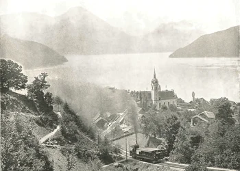 Die Rigi-Bahn, Vitznau, Schweiz, 1895