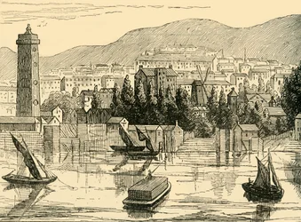 Die Südseite der Themse, aufgenommen von der Adelphi-Terrasse, 1770, um 1878