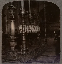 Der Stein der Verkündigung in der Grabeskirche, Jerusalem, um 1900