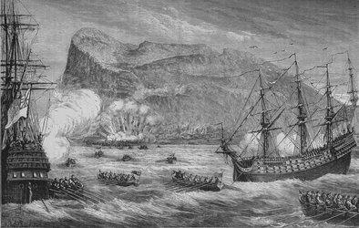 Die Einnahme von Gibraltar, August 1704, um 1880