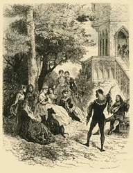 Der Trouvere Adenes am Hof von Königin Marie von Brabant, 1274-1285, 1890