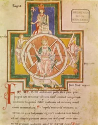 Das Rad der Fortuna, Rota Fortunae, aus Carmina Burana, um 1230
