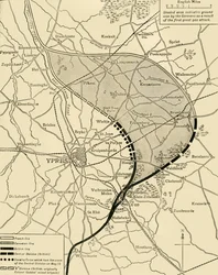 Der Ypernbogen vor und nach der Zweiten Schlacht von Ypern..., Erster Weltkrieg, 1915, ca. 1920