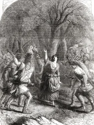 Die Entführung und spätere Ermordung von Jennie, auch bekannt als Jane McCrea, durch Indianer im Jahr 1777 während des Amerikanischen Unabhängigkeitskrieges.