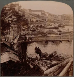 Das Zentrum des Verkehrs - Singapore River und Kavanagh Bridge, vom Vermessungsbüro, Singapur, 19