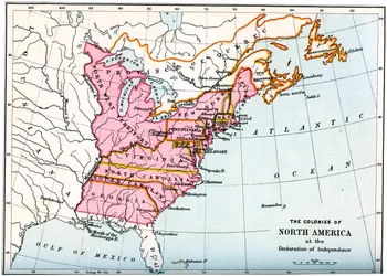 Die Kolonien Nordamerikas bei der Unabhängigkeitserklärung, 1776