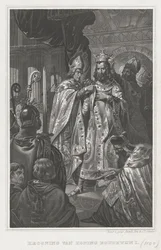 Die Krönung von Balduin I am Weihnachtstag 1100, 19. Jahrhundert