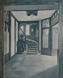 Der Boden und die Treppe des Behrens-Hauses, entworfen von Peter Behrens, 1901