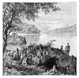 Der Fluss Salwen, oberhalb von Moulmein, Myanmar, 1895