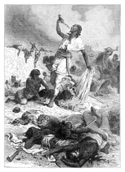 Der Suizid Theodors, Magdala, Äthiopien, 1868, spätes 19. Jahrhundert