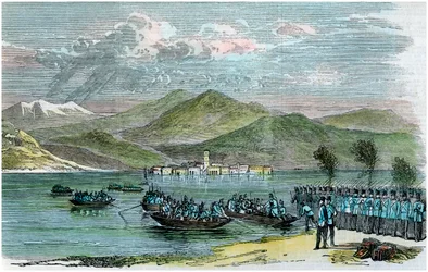 Der Krieg, Österreicher überqueren den Lago Maggiore, Italien