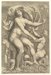 Thetis sitzt mit einem Triton, 16. Jahrhundert