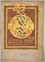Titelseite von Abt Bernos Tonarius: Initiale D[omino], um 1030