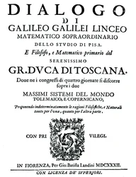 Titelseite von Dialogo, von Galileo, 1632