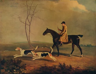Tom Oldaker, Jäger der Berkley Hounds, auf Pickle, mit den Hunden, 1800, 1929