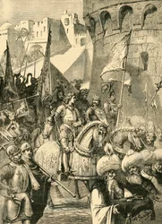 Triumphaler Einzug von Richard I. und Philipp Augustus in Akkon, 1191