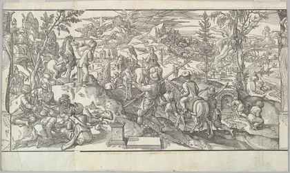 Türkische Soldaten bei der Rast aus dem Fries Ces Moeurs et fachons de faire de Turcz Customs..., 1553