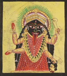 Zwei Aspekte von Kali: Kali im Schrein, ca. 1880 - 1890