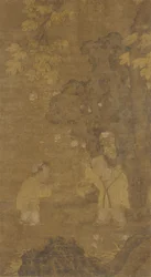 Zwei Jungen spielen mit der Puppe eines Löwen, Ming-Dynastie, 15.-16. Jahrhundert