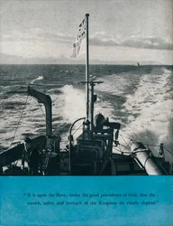 Blick vom Heck eines britischen Kriegsschiffs, ca. 1940-1943