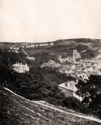 Blick auf Hastings vom East Hill, Sussex