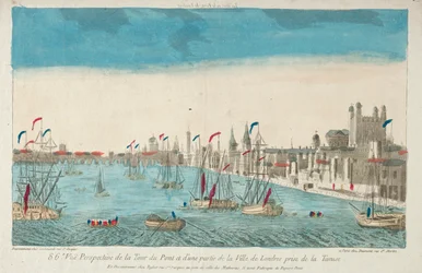 Ansicht der London Bridge und des Towers, 18. Jahrhundert