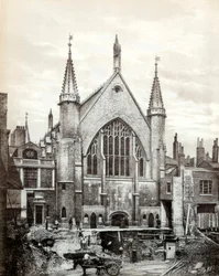 Ansicht des Ostendes der Guildhall und der Alten Bibliothek, City of London