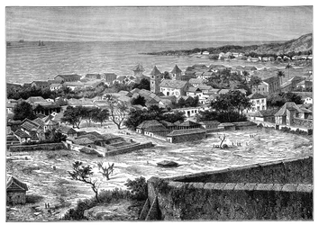 Blick auf die Reede und die Stadt San Paolo de Loanda, Angola, Westafrika, ca. 1890